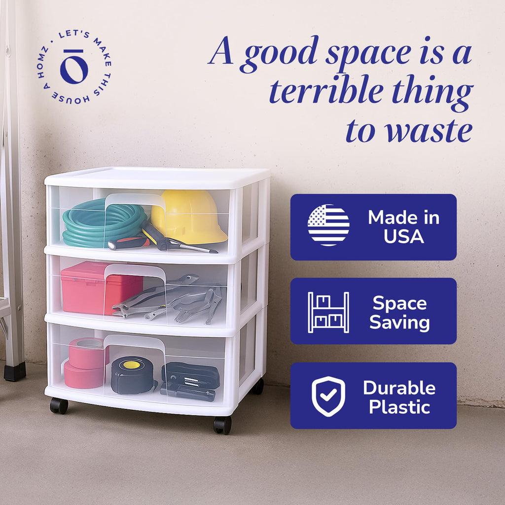 3-Tier Storage Cart with Removable Wheels Z170