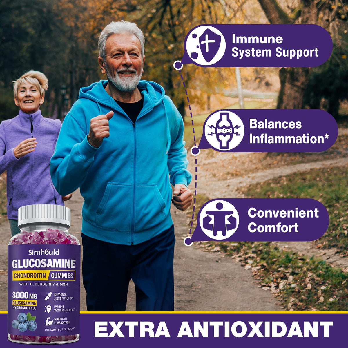 Glucosamine Chondroitin Gummies with MSM & Elderberry J7323