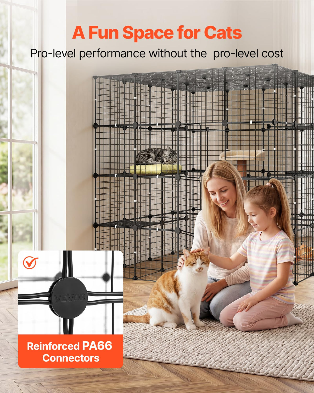 4-Tier Metal Wire Cat Cage with 3 Doors K95855