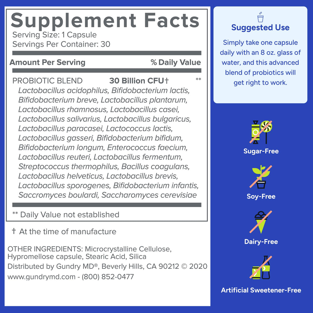 24 Strain Probiotic 30 Billion CFU 30 Capsules B796575