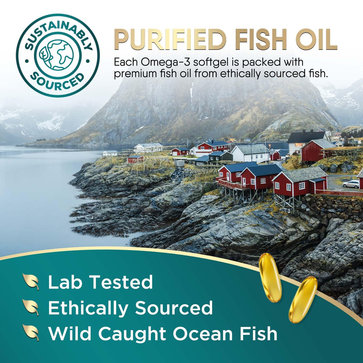 Omega 3 Fish Oil 2400mg Softgels K40099
