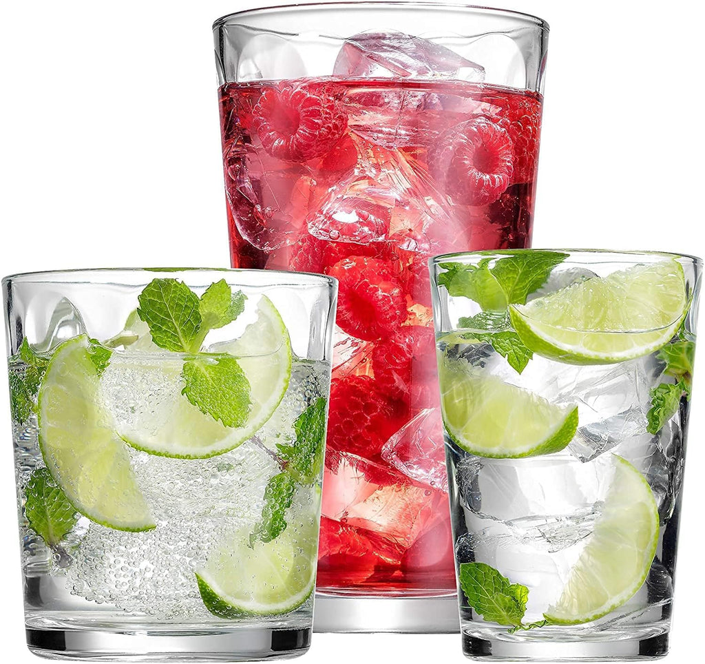 Set of 12 Stackable Drinking Glasses I826