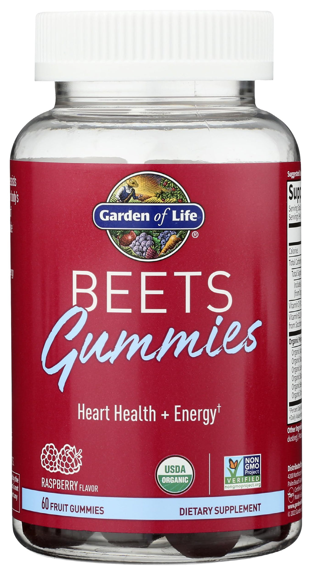 Organic Beet Gummies Raspberry Flavored 30 Servings A167702