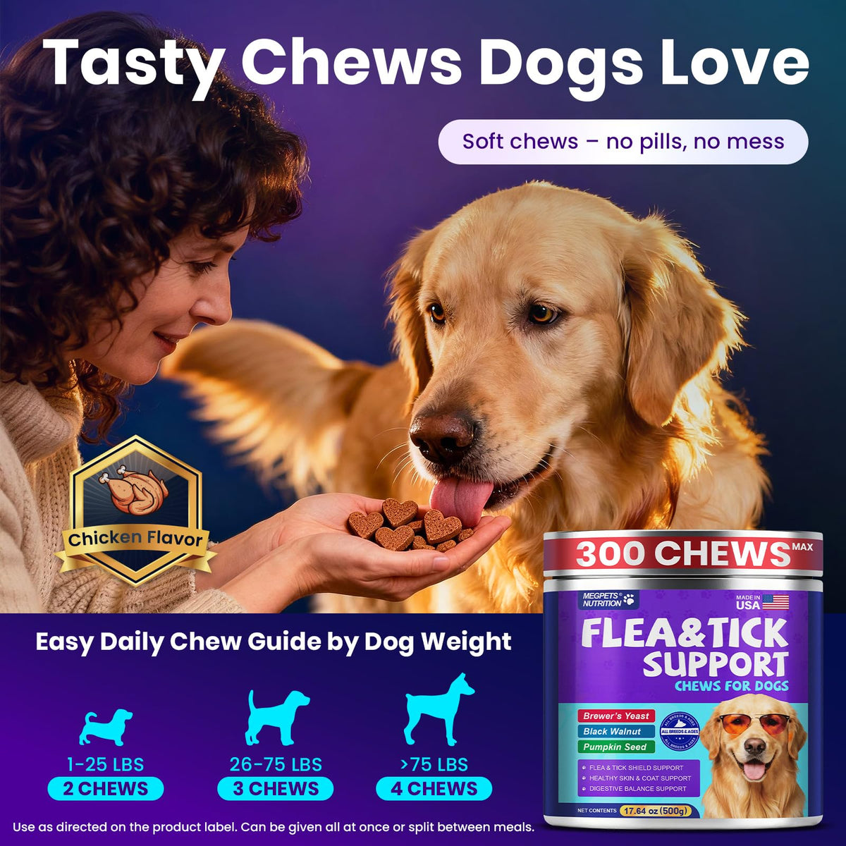 Chicken Flavor Soft Chews for Dogs R1038
