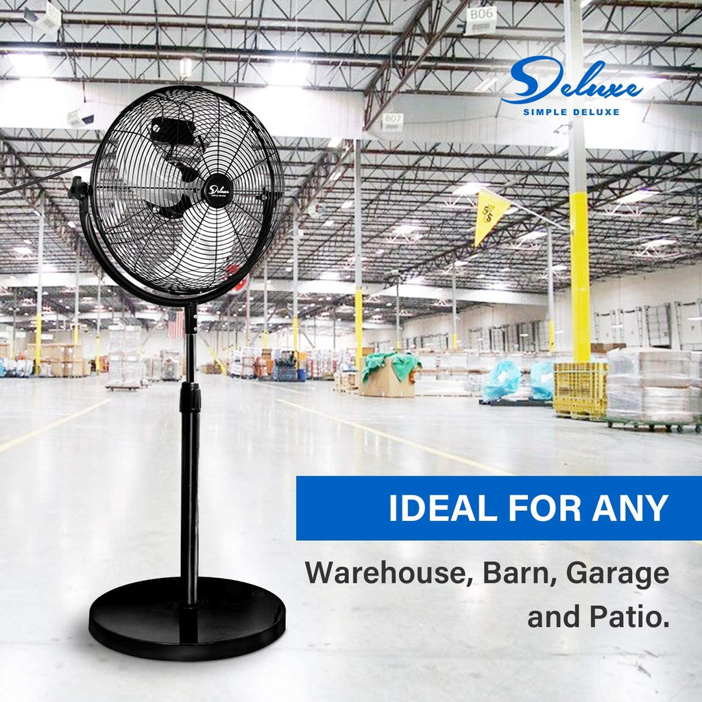 20 Inch 3-Speed High Velocity Metal Pedestal Standing Fan R8449