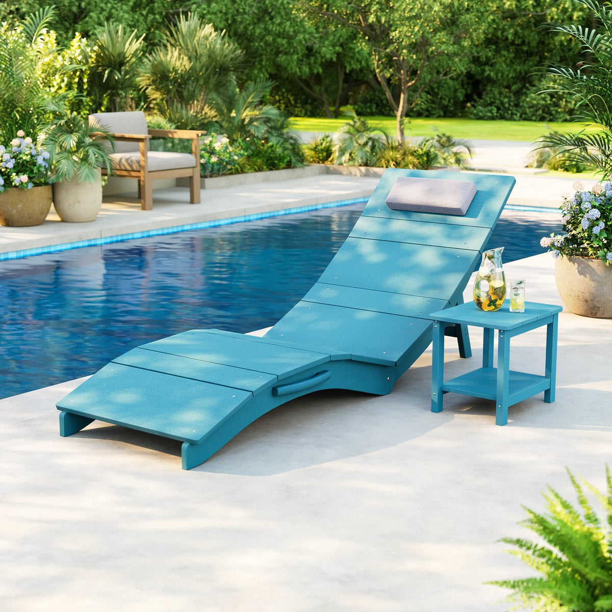 Turquoise Rectangular Outdoor Side Table A987