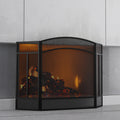 Black 3 Panel Wrought Iron Fireplace Screen V3635
