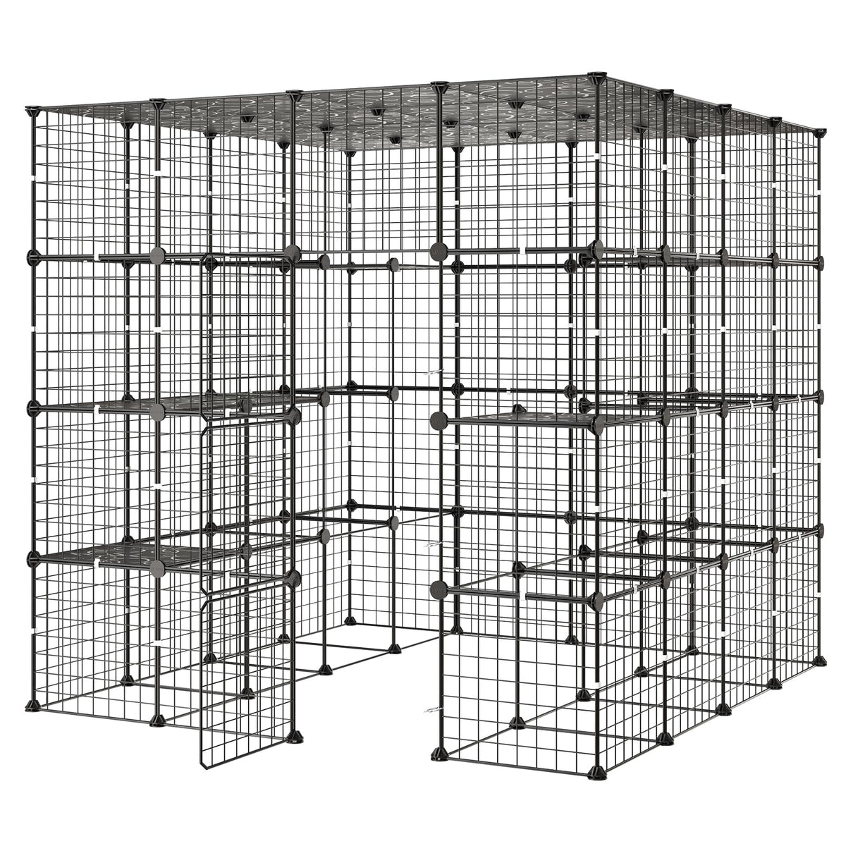 4-Tier Metal Wire Cat Cage with 3 Doors K95855