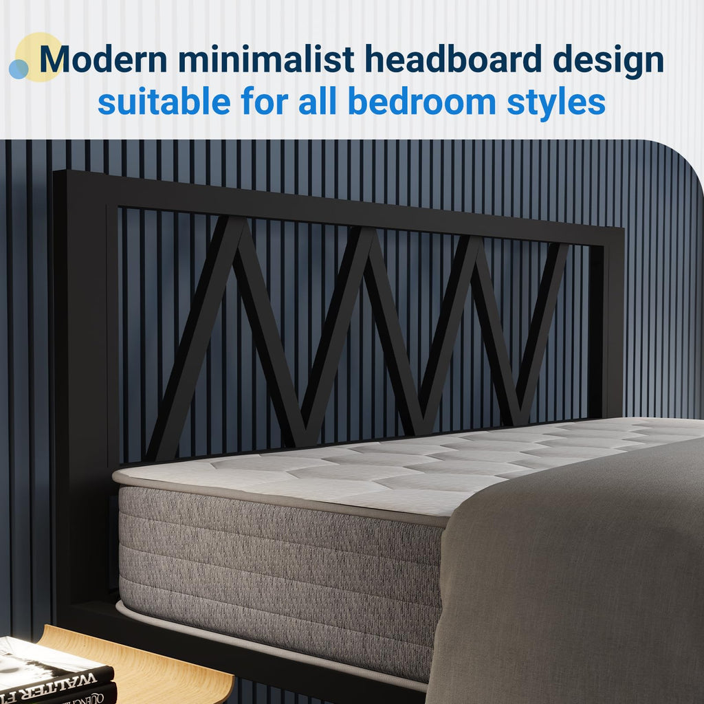 18 Inch Full Size Metal Platform Bed Frame with Headboard Z50467