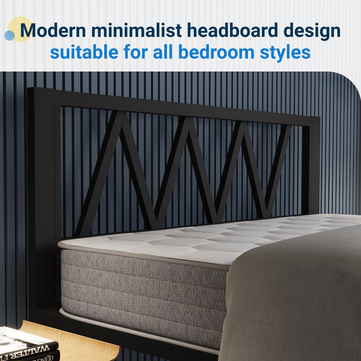 18 Inch Full Size Metal Platform Bed Frame with Headboard Z50467