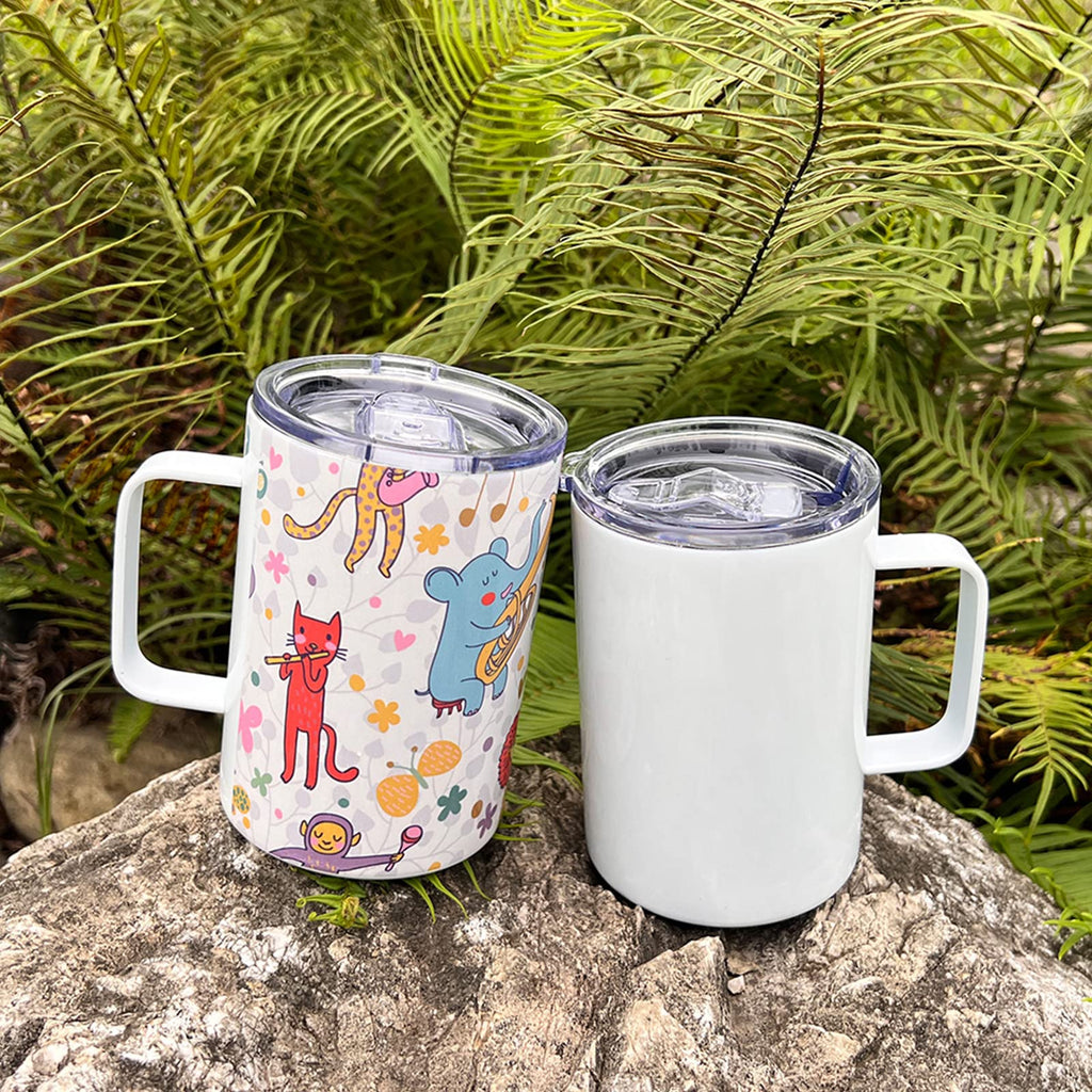 16oz Stainless Steel Sublimation Mug with Lid, 4 Pack O19299