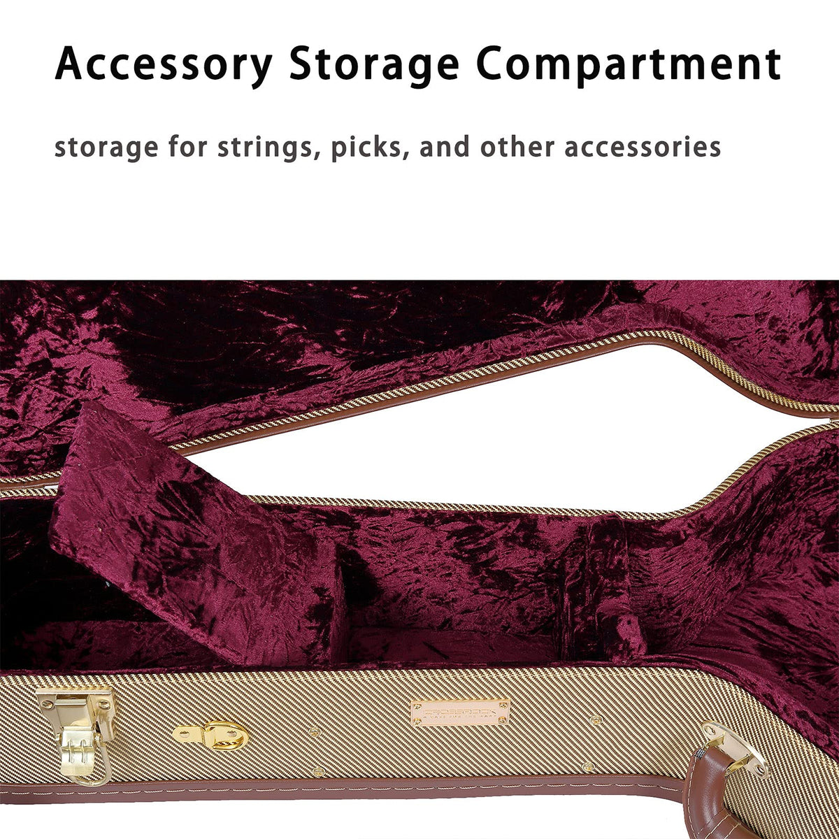 Tweed Wood Case for 6 String Semi-Hollow Electric Guitars B17085