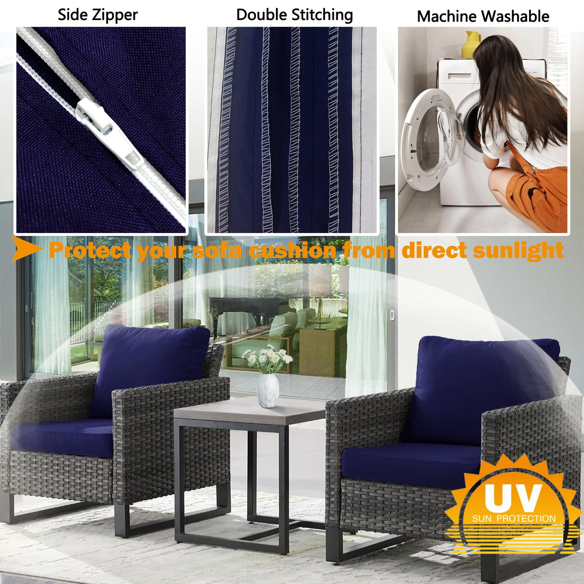 24x22 inch 4 Pack Sofa Cushion Cover N5374