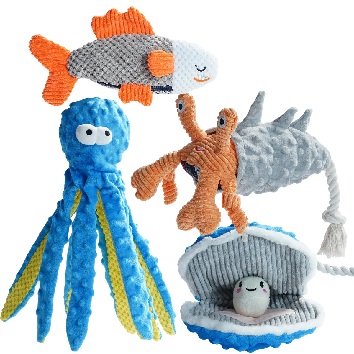 4 Packs Crinkle Squeaky Dog Toys P30425