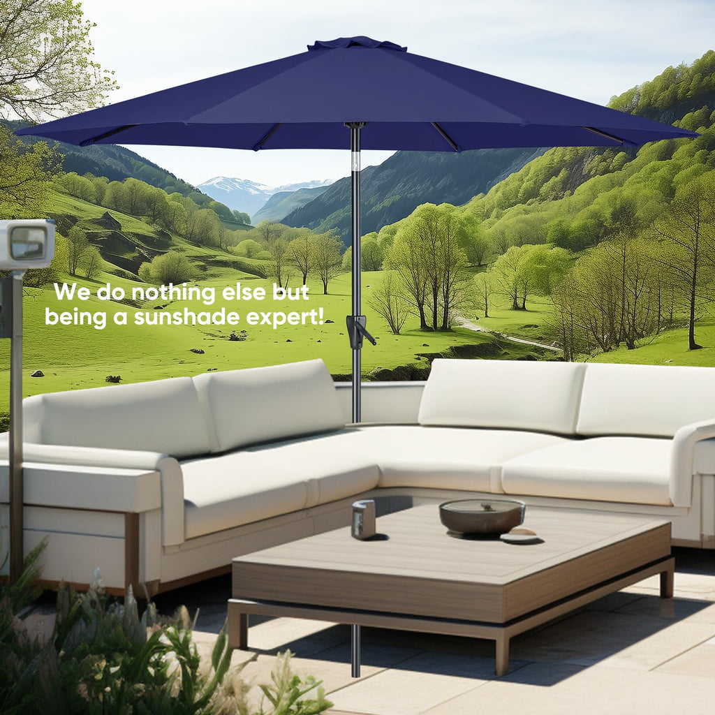 Patio Market Outdoor Table Umbrella with Push Button Tilt and Crank Z379585