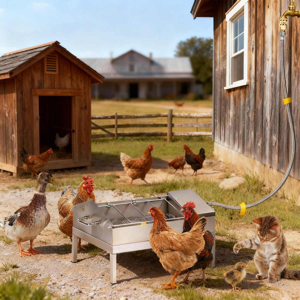 Automatic Chicken Waterer and Feeder Set O8821