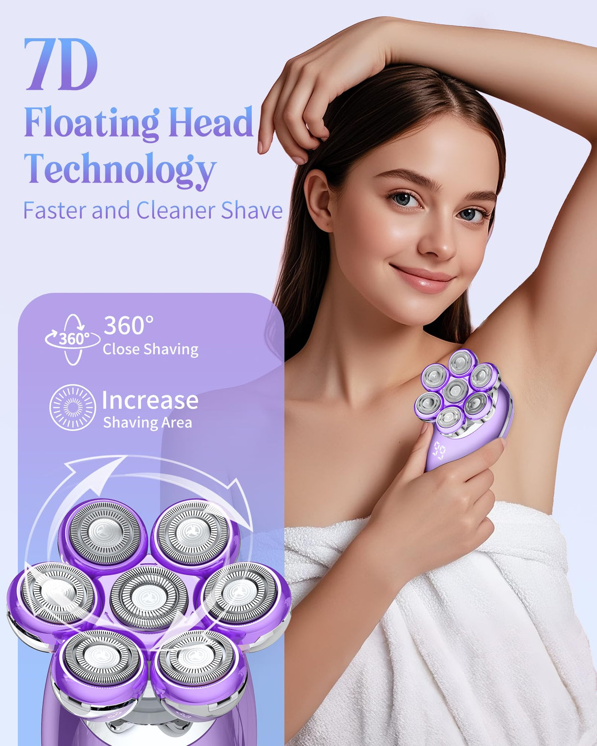 Cordless Electric Shaver for Women D7347