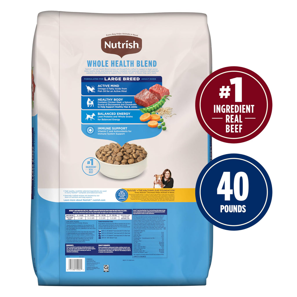 Large Breed Dry Dog Food with Beef 40 lb Bag A354651