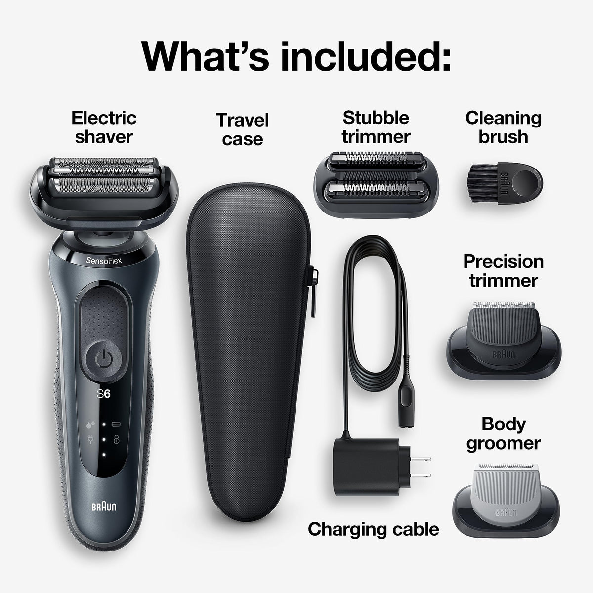 Electric Razor Wet & Dry Rechargeable Cordless Foil Shaver Black B698760
