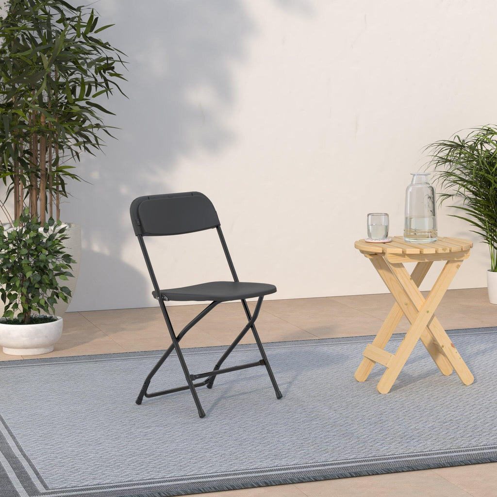 Black Plastic Folding Chair 10-Pack S745495