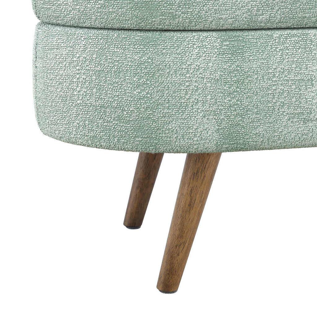 Oval Storage Bench with Rubber Wood Legs Gray I17154