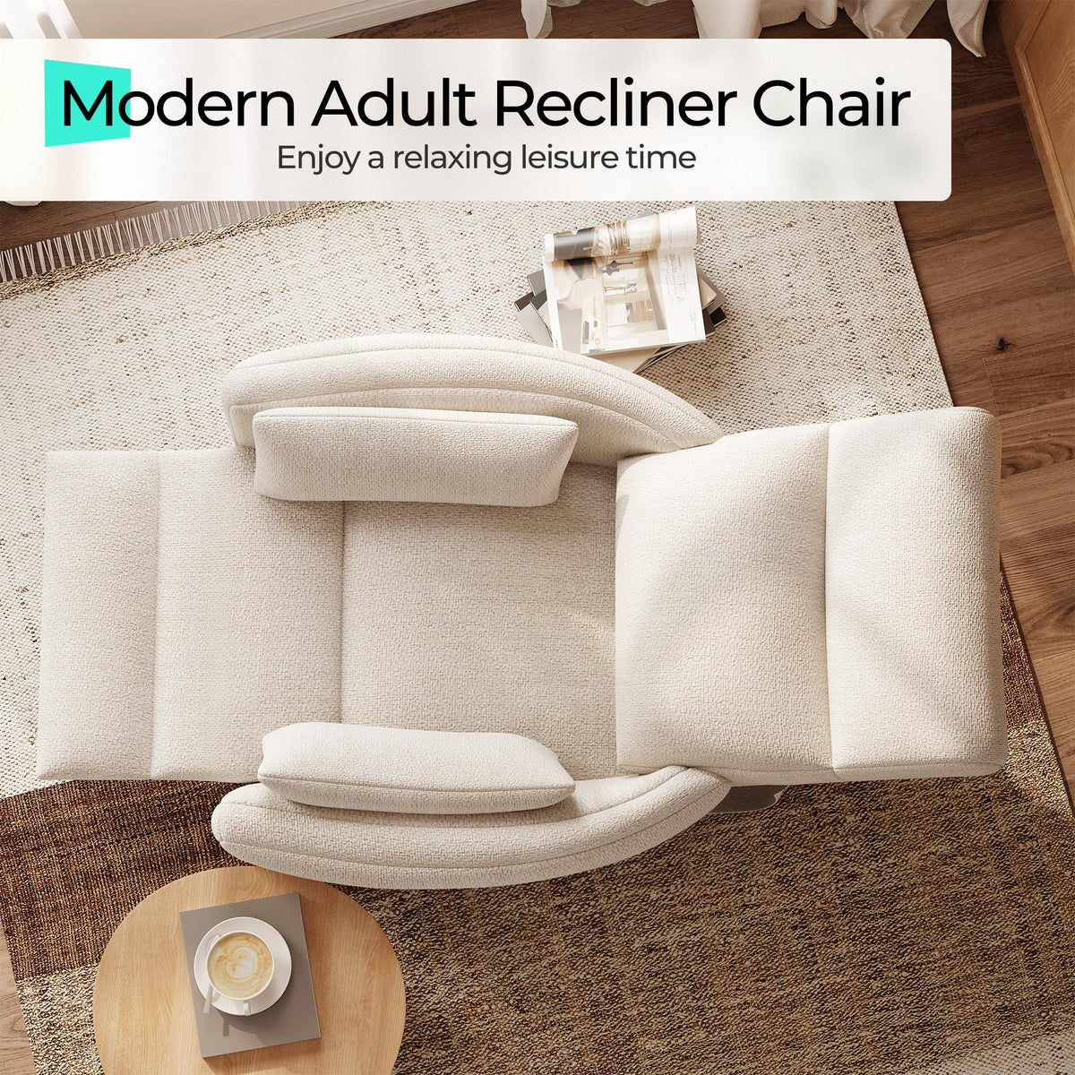360 Swivel Chenille Recliner Chair with 2 Pillows M434