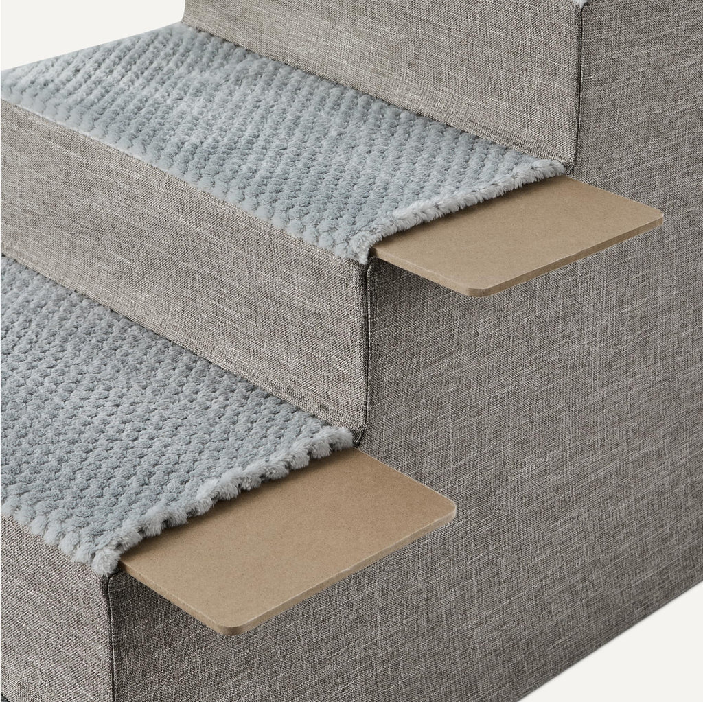 4-Step Non-Slip Grey Dog Steps L1012