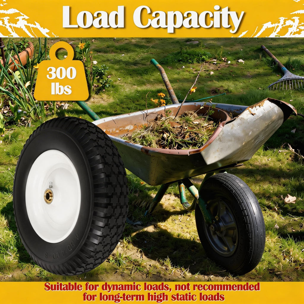 Flat Free Wheelbarrow Tire and Wheel 2 Pack W16205