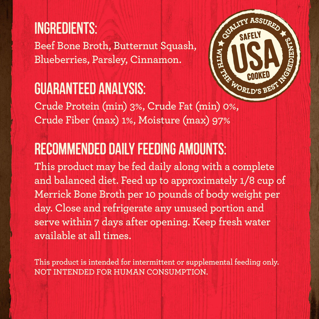 Grain Free Beef Bone Broth Dog and Cat Food Topper 16 oz R135